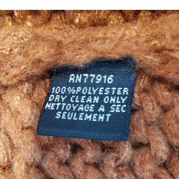 Anthropologie Maeve Brown Rust Chunky Knit Floral Cottagecore Cardigan One Size - Picture 5 of 7